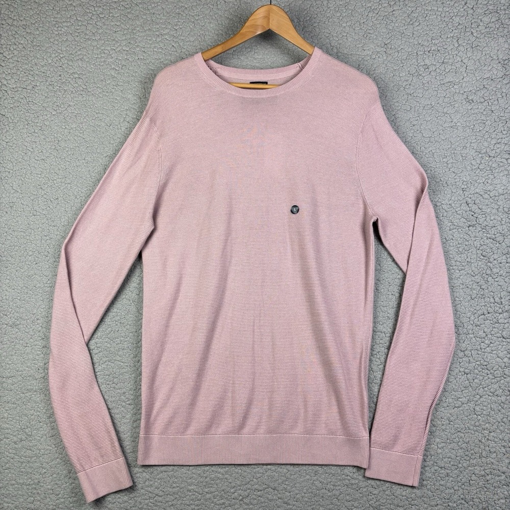 Abercrombie & Fitch Pima Cotton Sweater Feather Weight Crew Neck Pink L Knit NWT